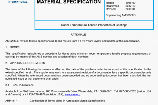 SAE AMS 2360E:2019 pdf free