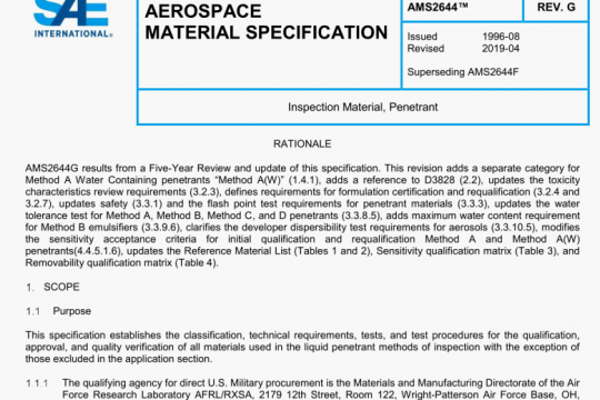 SAE AMS 2644G:2019 pdf free