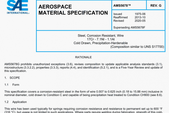 SAE AMS 5678G:2020 pdf free