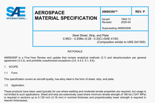 SAE AMS 6350P:2020 pdf free