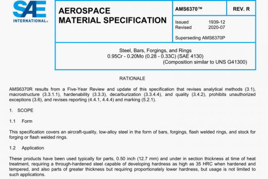 SAE AMS 6370R:2020 pdf free