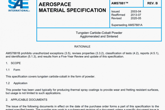 SAE AMS 7881B:2020 pdf free