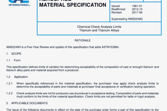 SAE AMS 2249H:2017 pdf free