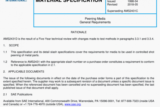 SAE AMS 2431D:2018 pdf free