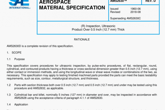 SAE AMS 2630D:2018 pdf free