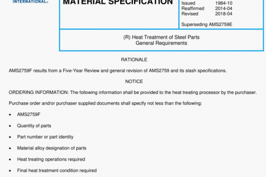 SAE AMS 2759F:2018 pdf free