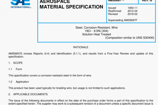 SAE AMS 5697:2018 pdf free