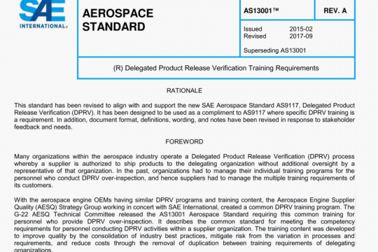 SAE AS 13001A:2017 pdf free